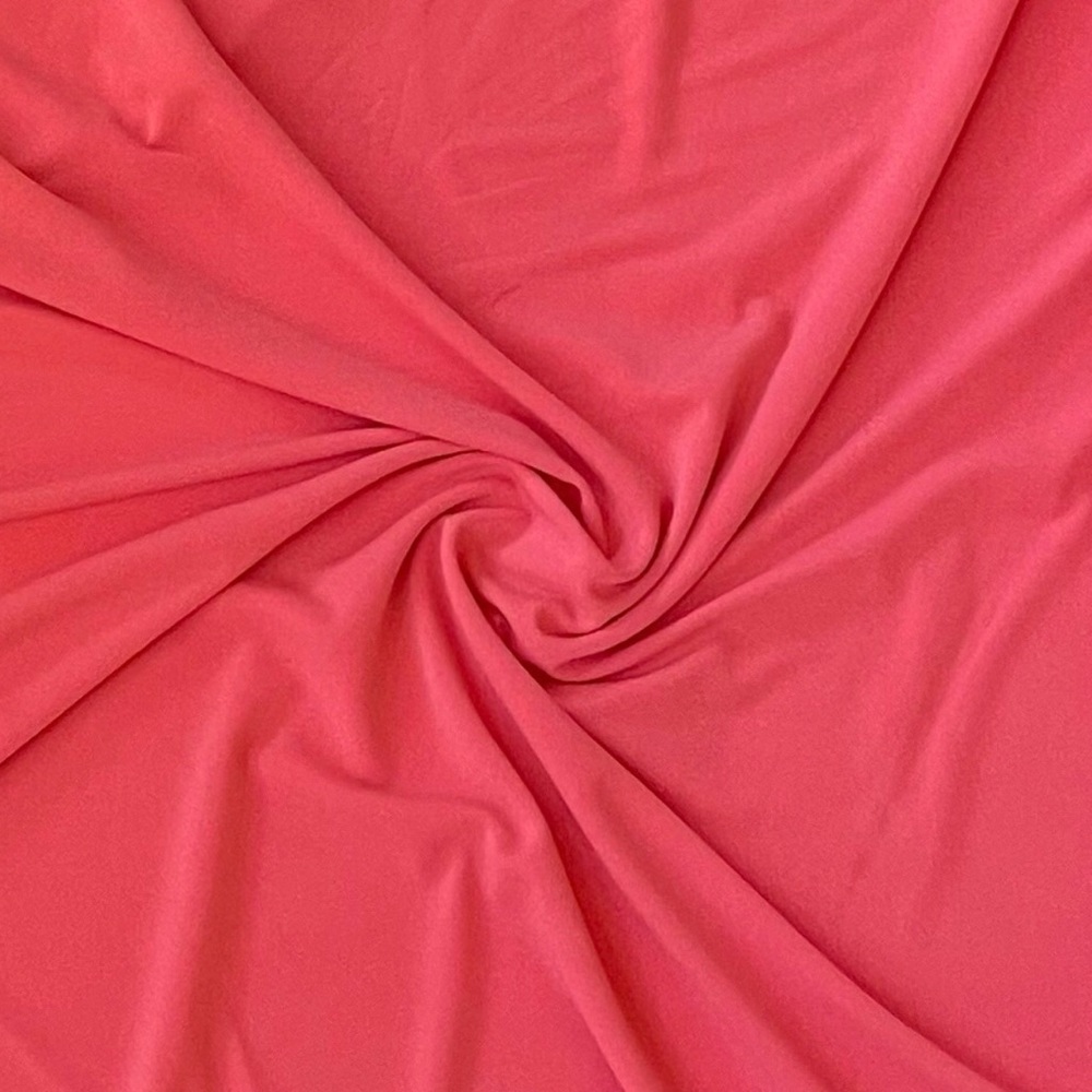 Bright Pink Solid Print Poly Stretch Fabric - 4 Yards